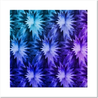 Purple  Ombre Fluid Pour Daises Flowers Posters and Art